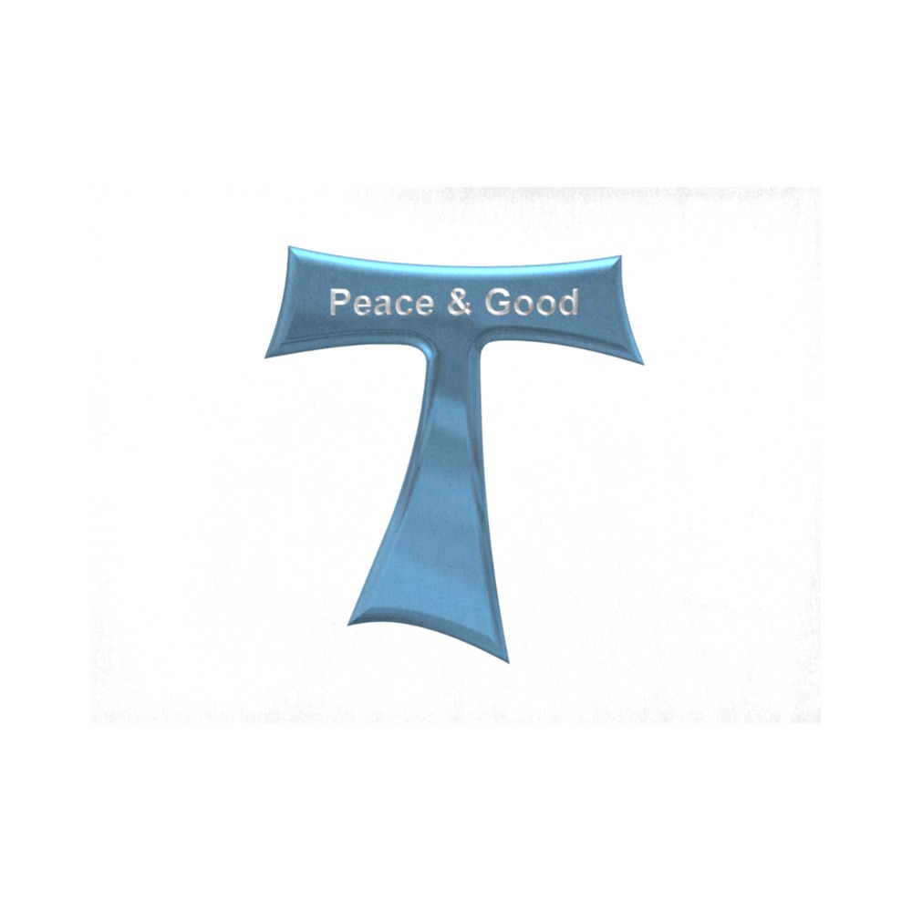 Franciscan Tau Cross Peace and Good  Blue Metallic Placemat 14’’ x 19’’ (Set of 6)