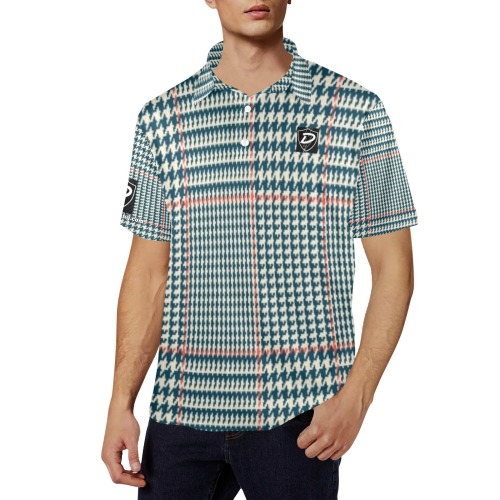 DIONIO Clothing - Men's Twill-look Black & White Stripe Polo Shirt