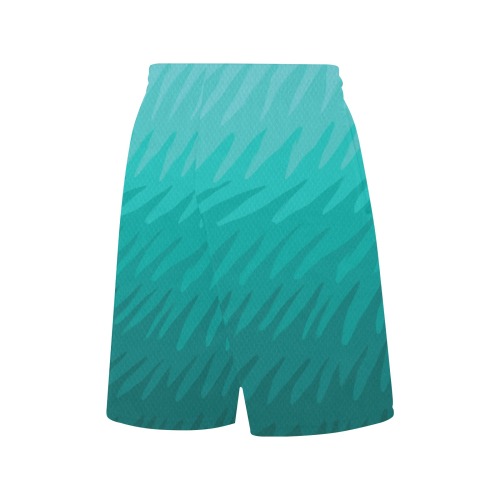 blue wavespike All Over Print Basketball Shorts with Pocket
