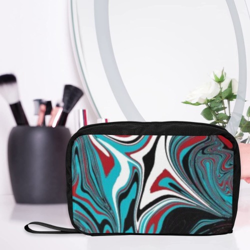 Dark Wave of Colors Toiletry Bag with Hanging Hook (Model 1728)