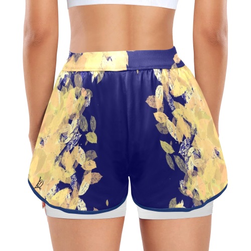 Womens Shorts blue splash print 85256B99-0E16-4331-9121-6853F91EDBEA Women's Sports Shorts with Compression Liner (Model L63)