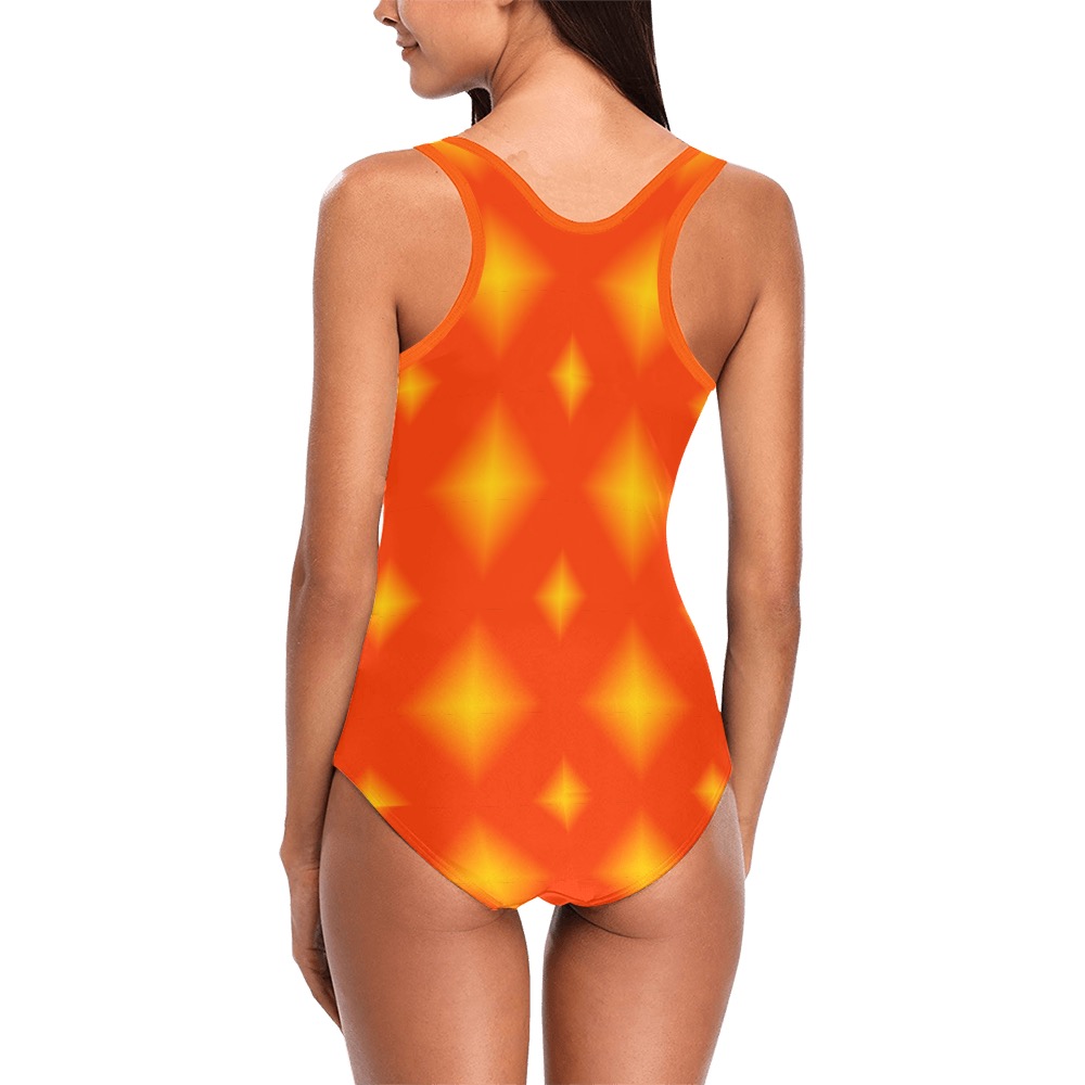 Ô Summer Citrus Diamonds Vest One Piece Swimsuit (Model S04)