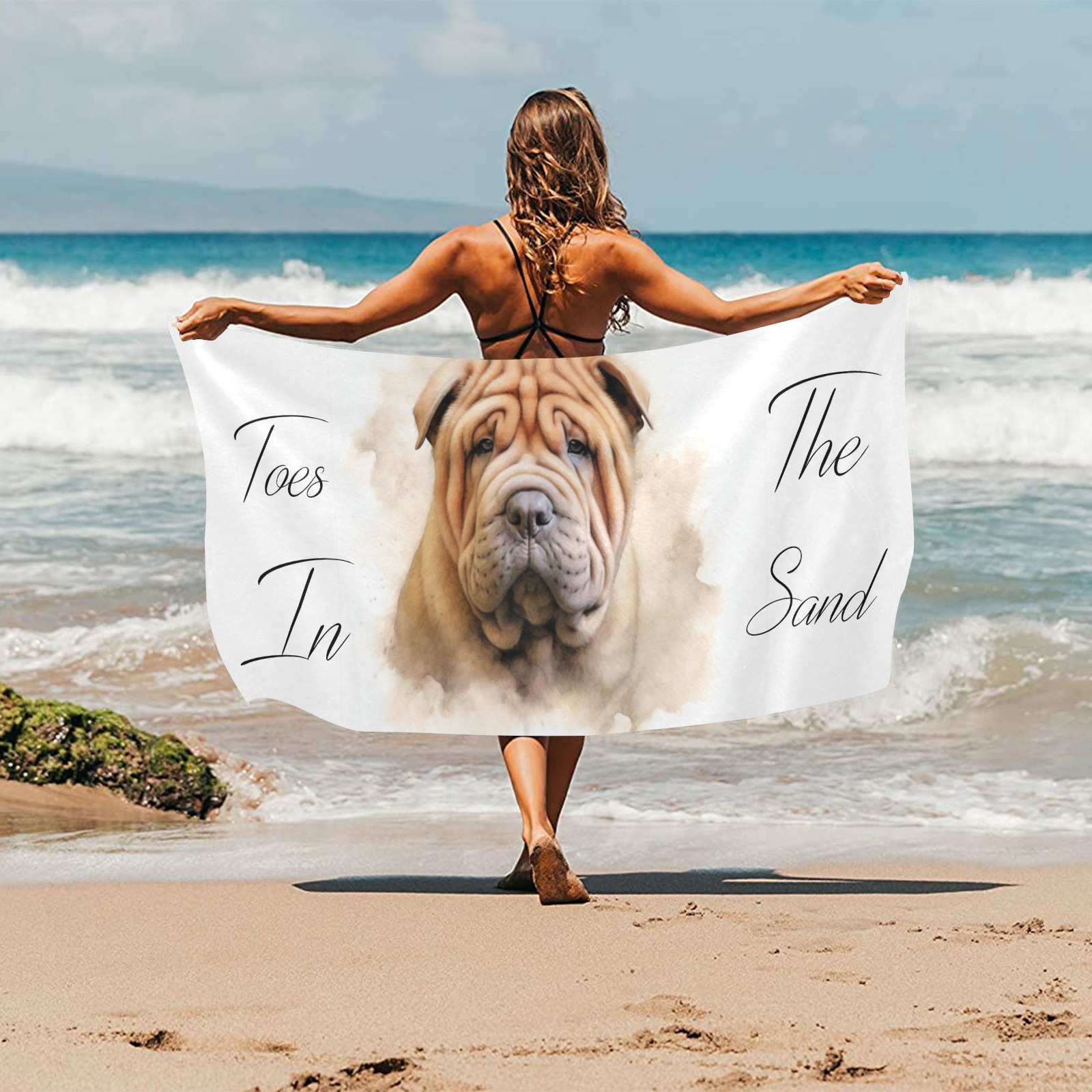 Chow Chow Toes In The Sand Beach Towel 30"x 60"