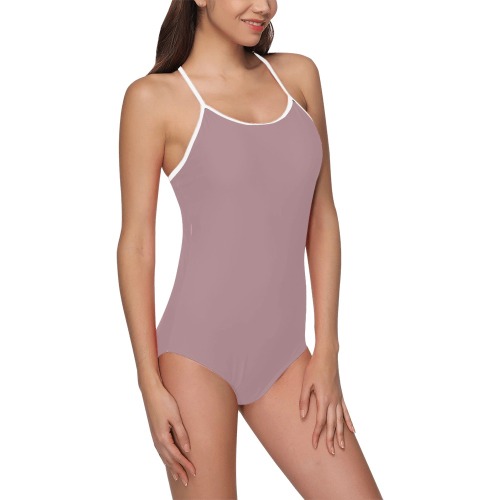 Nude Colour Woman's Swimwear Ochre Strap Swimsuit ( Model S05)