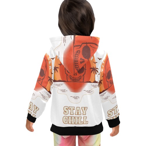 stay chill Little Girls' Zip Up Hoodie (Model H58)
