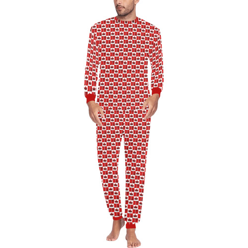 Canada Flag Men's Pajama Sets Men's All Over Print Pajama Set with Custom Cuff