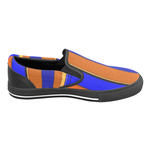 Abstract Blue And Orange 930 Women's Slip-on Canvas Shoes (Model 019)