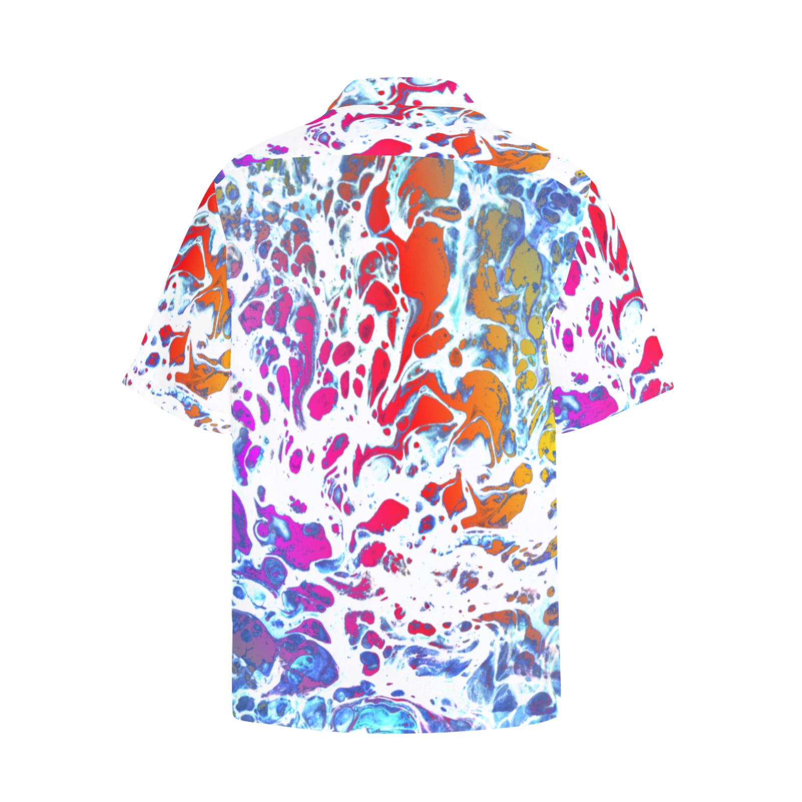 rainbow tie dye Hawaiian Shirt with Chest Pocket&Merged Design (T58)