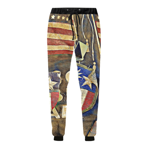 Patriotic Men's All Over Print Sweatpants (Model L11)