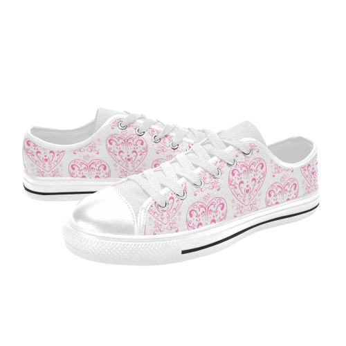 Ornamental Valentine's Day Heart Women's Classic Canvas Shoes (Model 018)