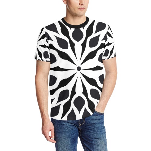 night bloom Men's All Over Print T-Shirt (Solid Color Neck) (Model T63)