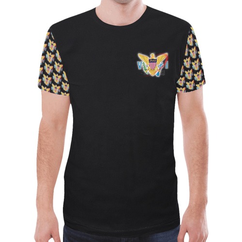 TRENDY LIONESS COUTURE VI FLAG BLACK TEE REMIX New All Over Print T-shirt for Men (Model T45)