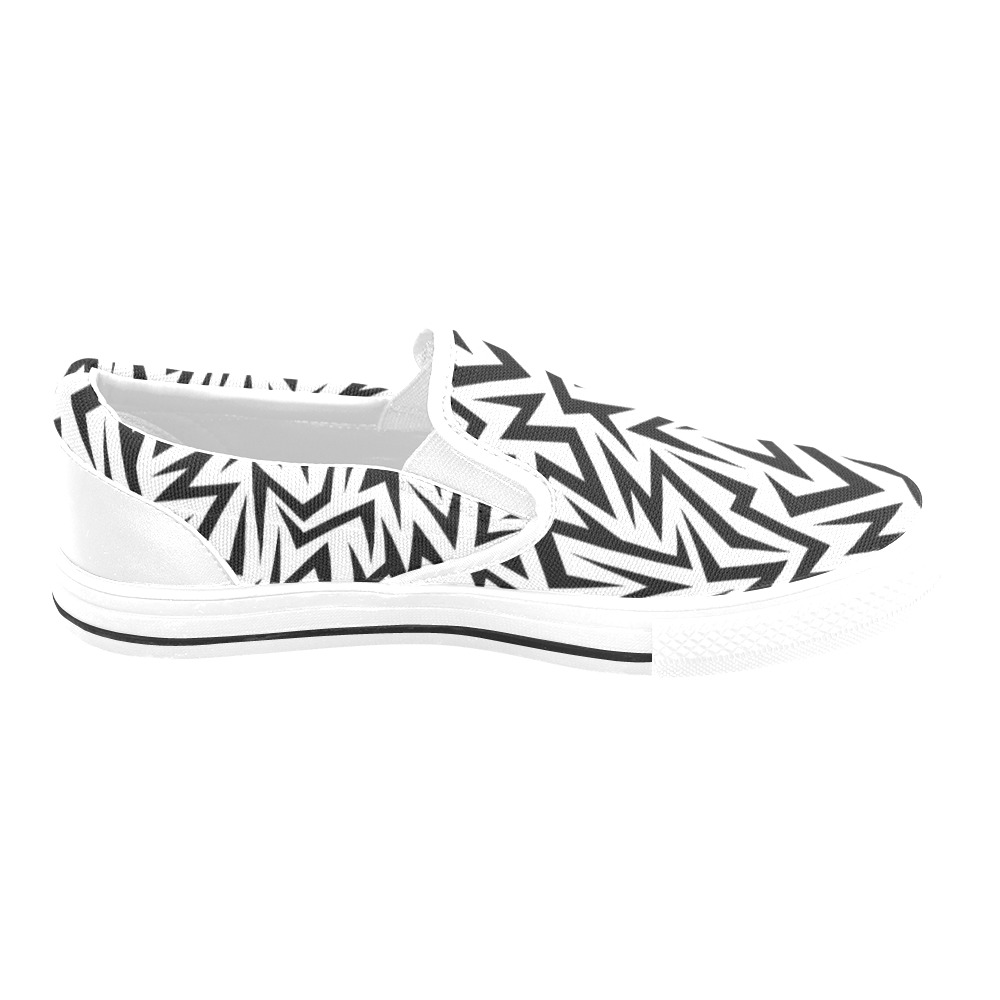 Jagged Flash Lightning Women's Slip-on Canvas Shoes (Model 019)