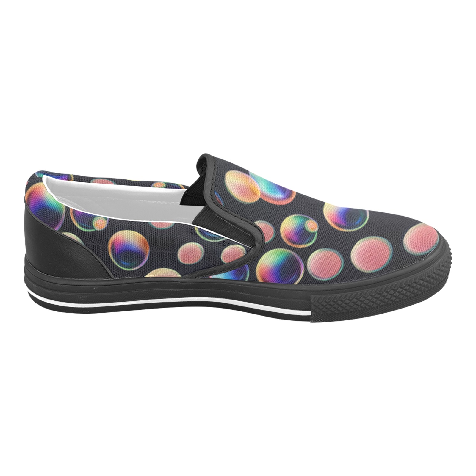 bubbles pattern 1 b Slip-on Canvas Shoes for Kid (Model 019)