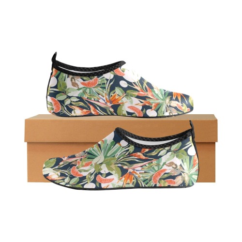 Dark modern paint tropical paradise Women's Slip-On Water Shoes (Model 056)
