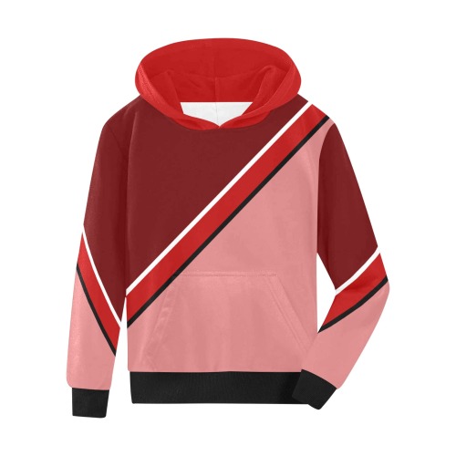 Diagonal Shades of Red Kids' All Over Print Hoodie (Model H38)