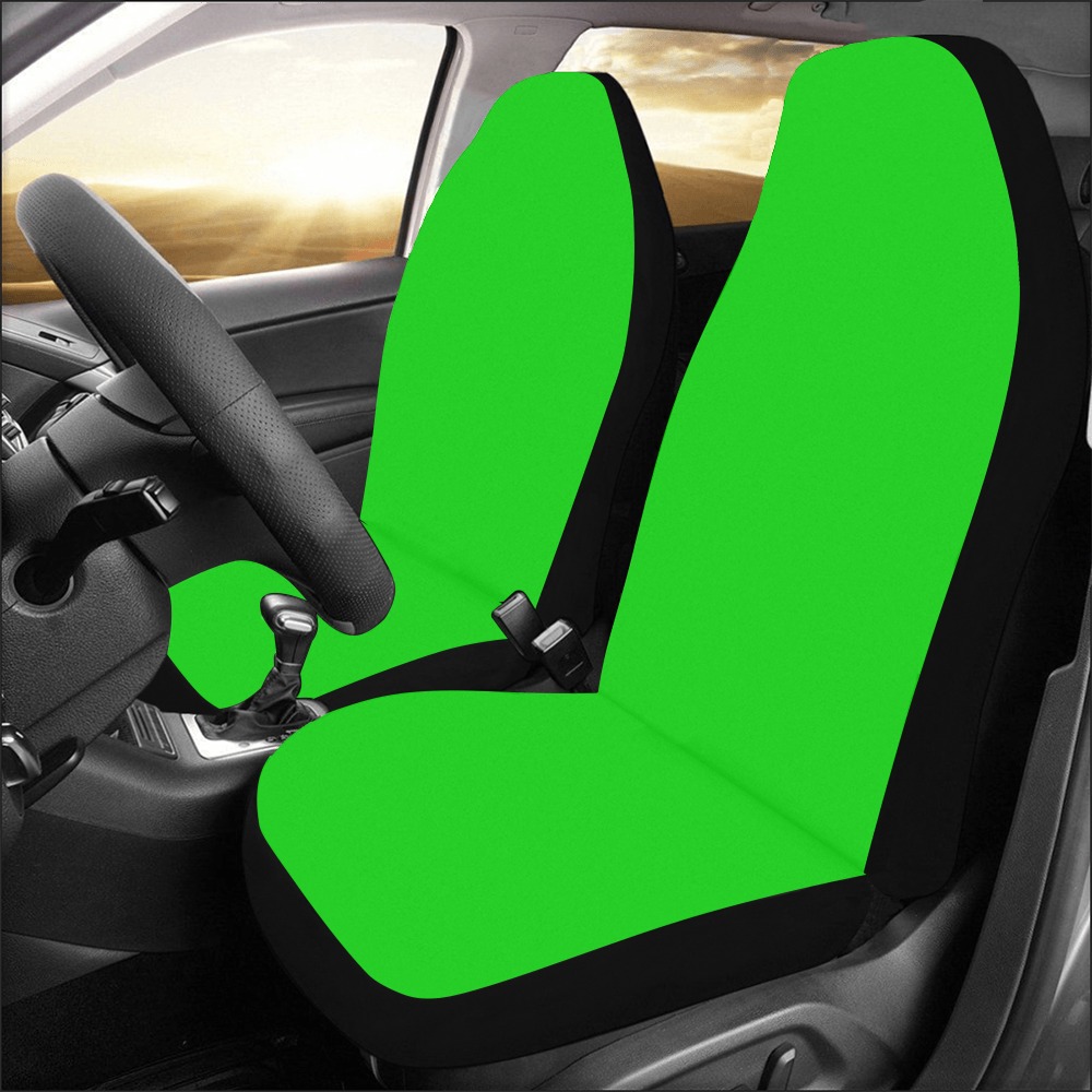 Merry Christmas Green Solid Color Car Seat Covers (Set of 2)