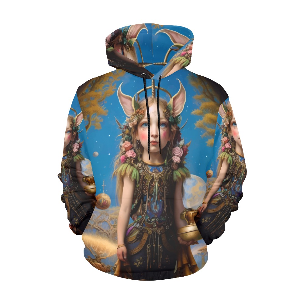 menina duende_vectorized All Over Print Hoodie for Women (USA Size) (Model H13)