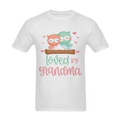 Loved By Grandma with Adorable Owls Sunny Men's T- shirt (Model T06)
