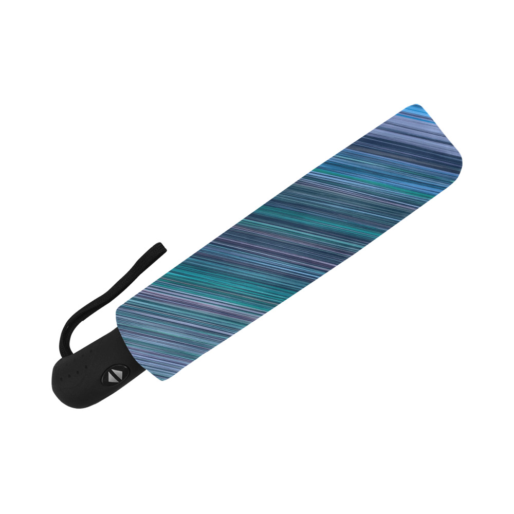 Abstract Blue Horizontal Stripes Anti-UV Auto-Foldable Umbrella (U09)