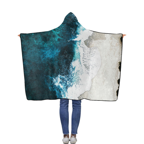 Ocean And Beach Flannel Hooded Blanket 40''x50''