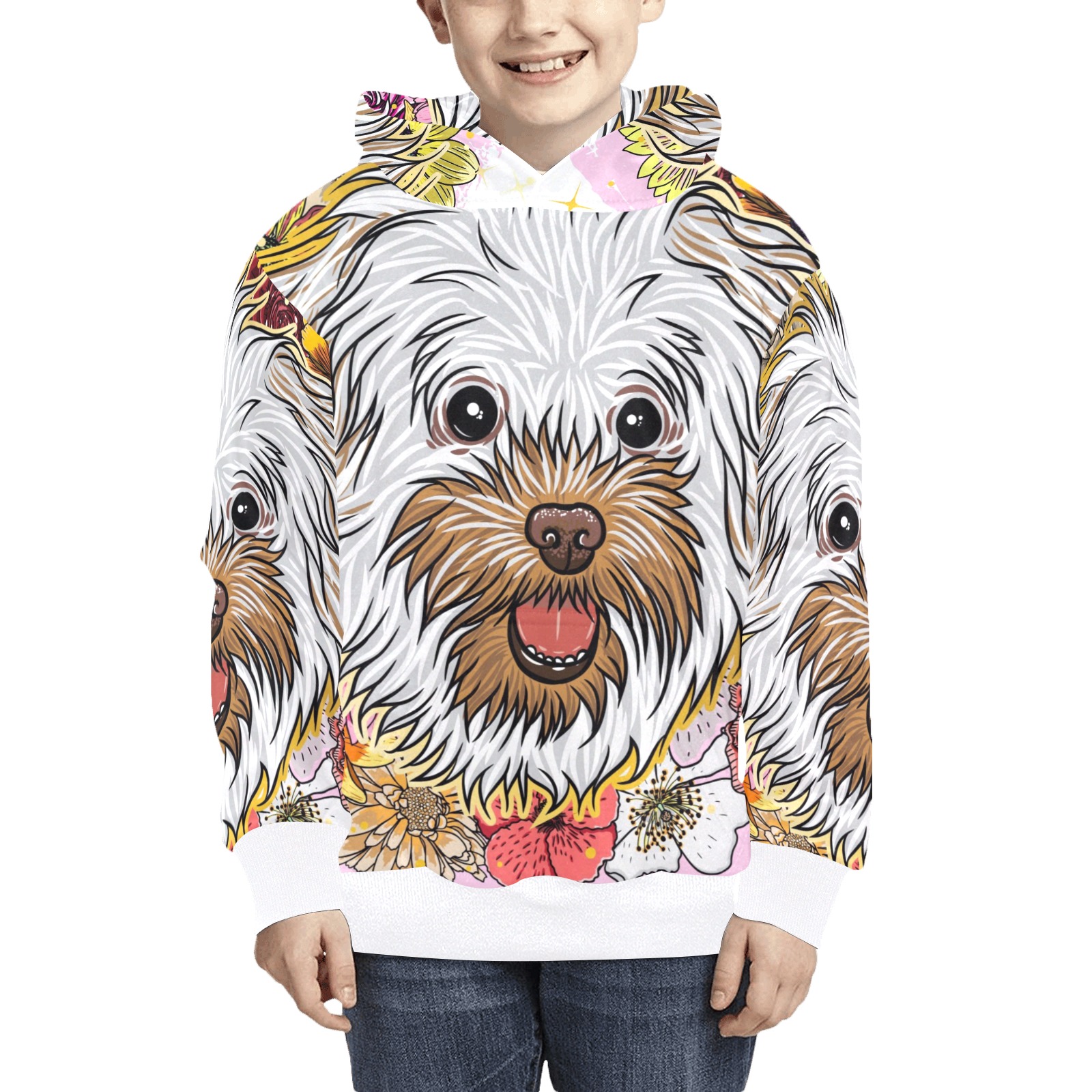 colorful Dog hoodie Kids' All Over Print Hoodie (Model H38)
