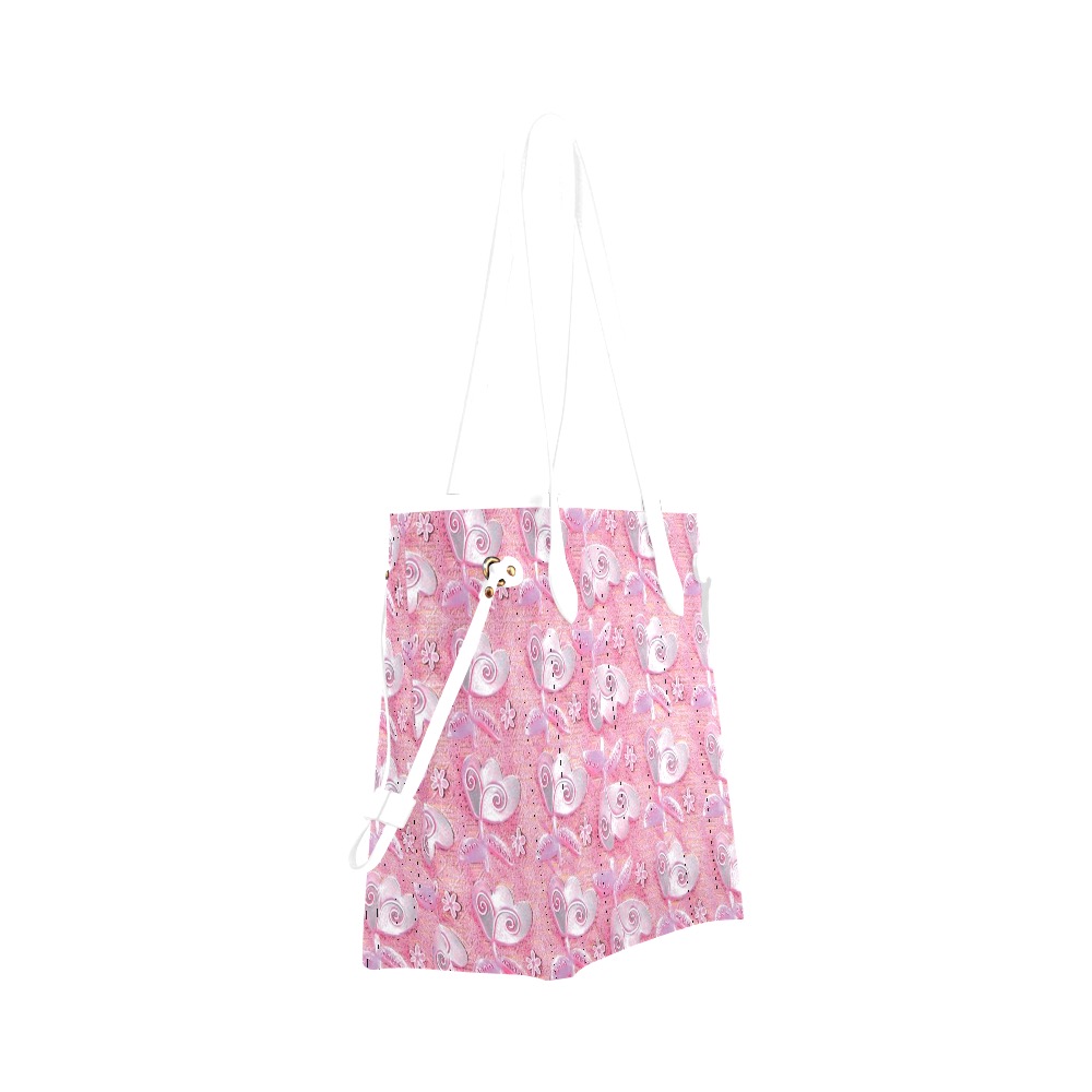 Soft in pink Clover Canvas Tote Bag (Model 1661)