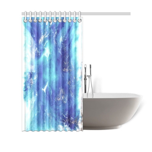 Encre Bleu Photo Shower Curtain 69"x70"