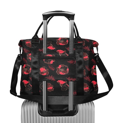 goth poppies Large Capacity Duffle Bag (Model 1715)