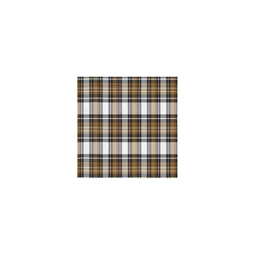 Brown Black Plaid Square Towel 13“x13”