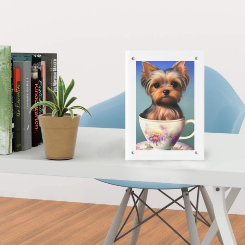 Teacups Puppies 2 Acrylic Magnetic Photo Frame 5"x7"