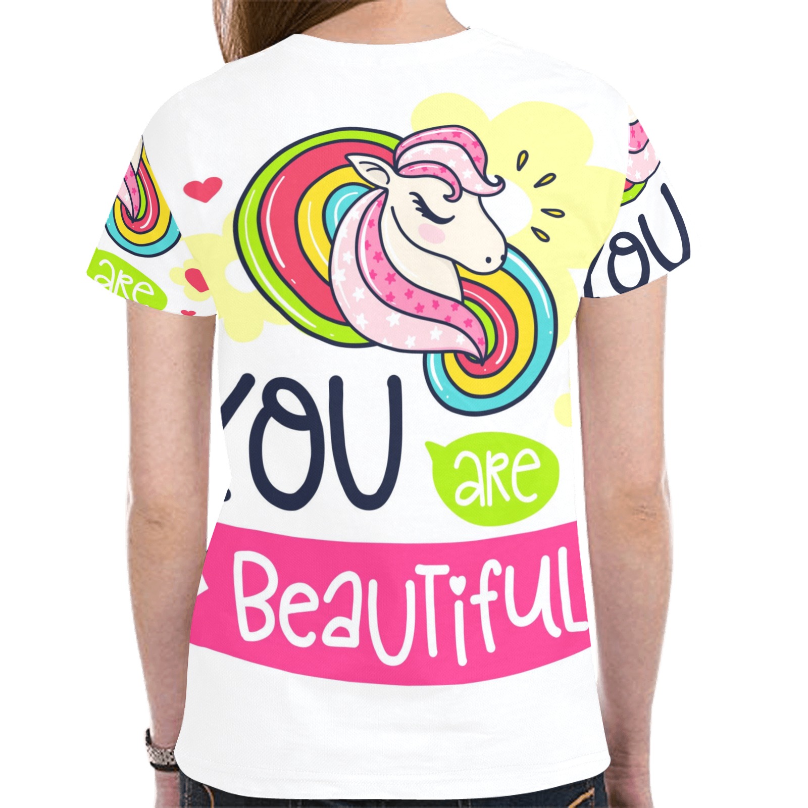 Beauty One New All Over Print T-shirt for Women (Model T45)
