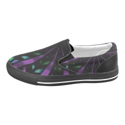 Ô Purple Ribbon Mandala 2 Women's Unusual Slip-on Canvas Shoes (Model 019)