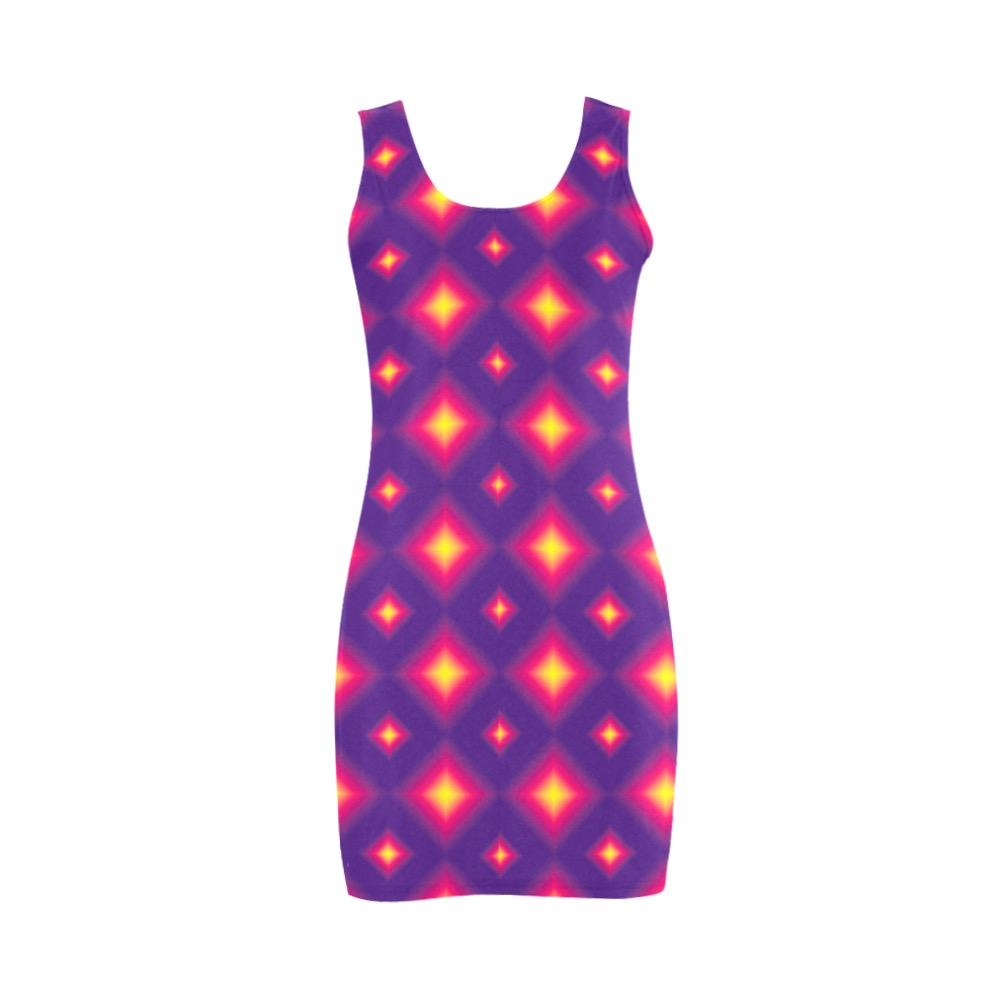 Ô Pink, Purple and Yellow Diamonds Medea Vest Dress (Model D06)