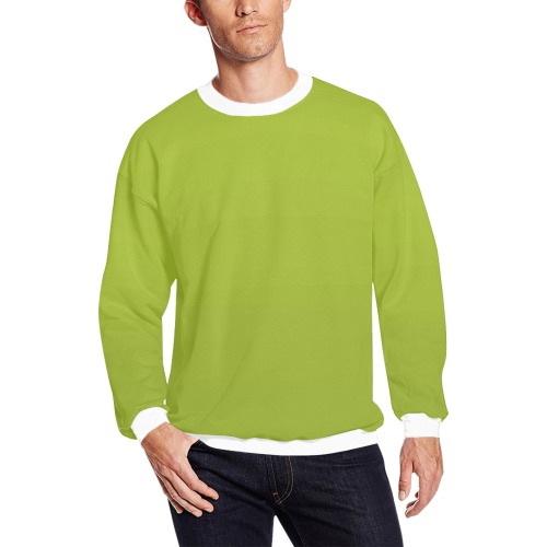 yel ow All Over Print Crewneck Sweatshirt for Men (Model H18)