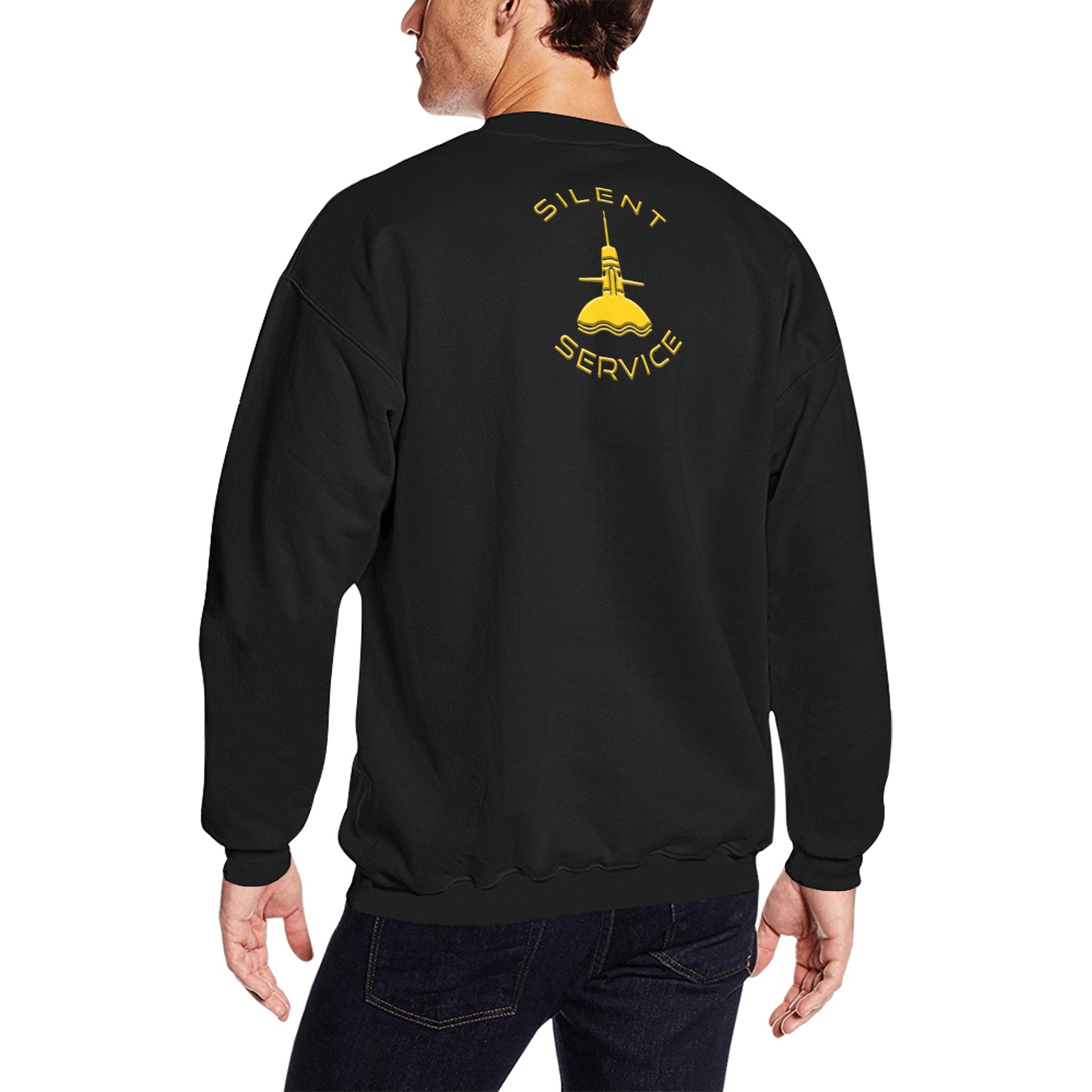 Silent Service Submariner NAVY Commander Sailor Hero Captain Master Men's Oversized Fleece Crew Sweatshirt (Model H18)