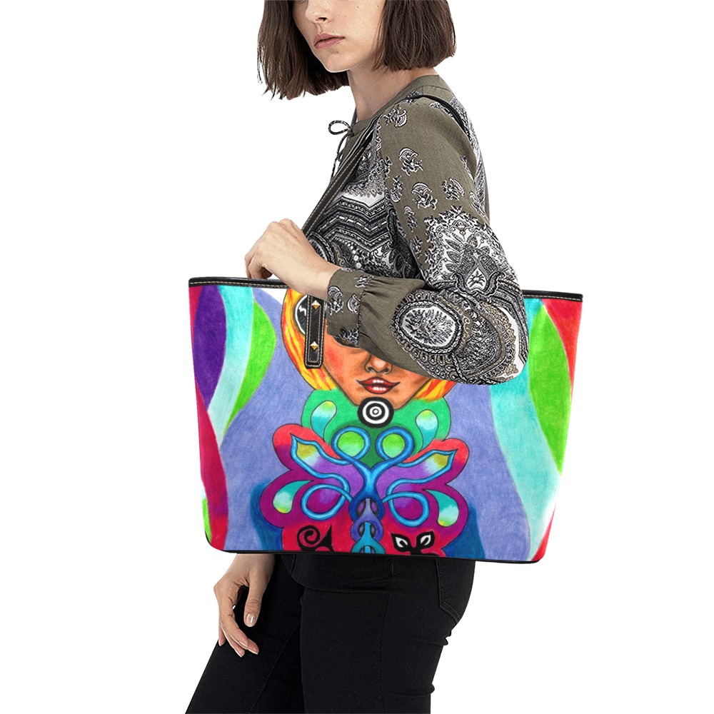 asian fusion bag Chic Leather Tote Bag (Model 1709)