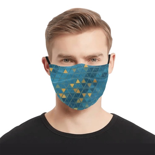 mosaic triangle 6 Pleated Mouth Mask for Adults (Model M08)