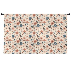minimalistic flowers 1 Window Curtain 52"x63" (2-Piece)