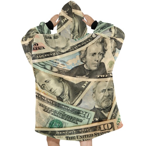 US PAPER CURRENCY Blanket Hoodie for Women