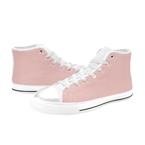 Gossamer Pink Men’s Classic High Top Canvas Shoes (Model 017)