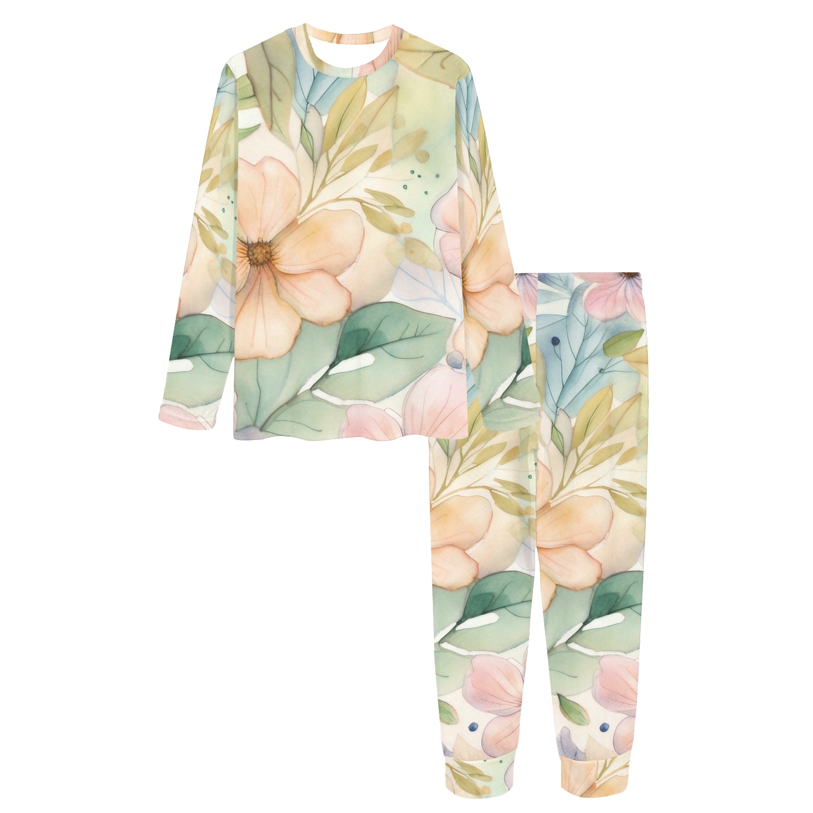 Watercolor Floral 1 Women's All Over Print Pajama Set