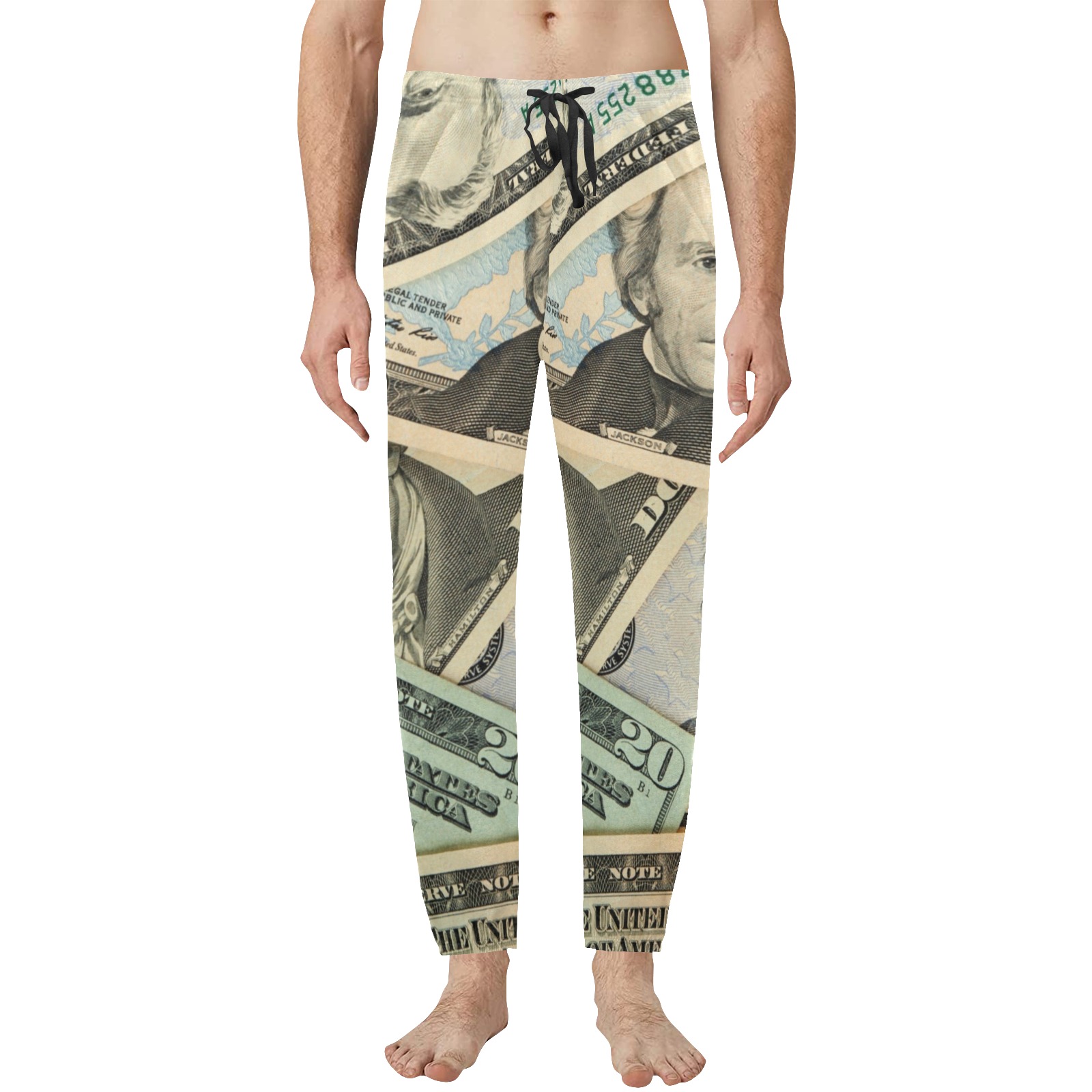US PAPER CURRENCY Men's Jogger Pajama Pants (Model L64)