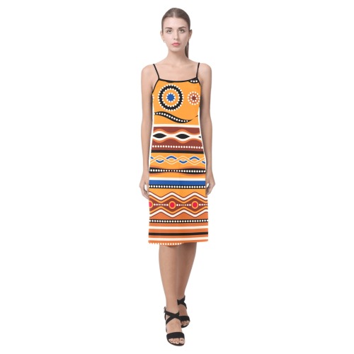 vestido etnico naranja Alcestis Slip Dress (Model D05)