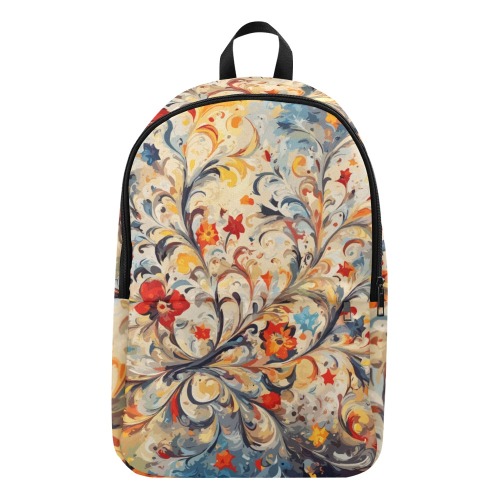 Cool decorative floral ornament. Colorful fantasy Fabric Backpack for Adult (Model 1659)