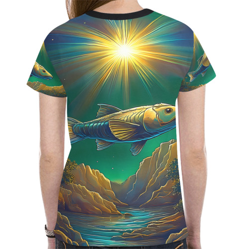 Celestial Swim New All Over Print T-shirt for Women (Model T45)