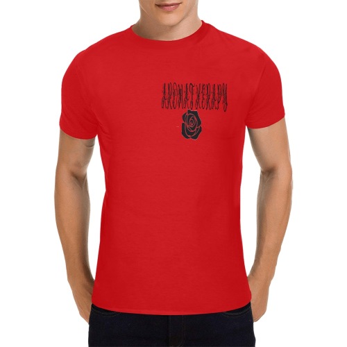 Aromatherapy Apparel Black rose T-Shirt Red Men's T-Shirt in USA Size (Front Printing Only)