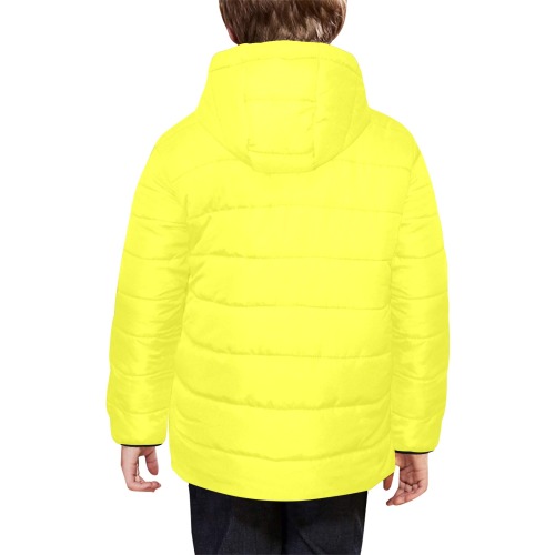 color maximum yellow Kids' Padded Hooded Jacket (Model H45)