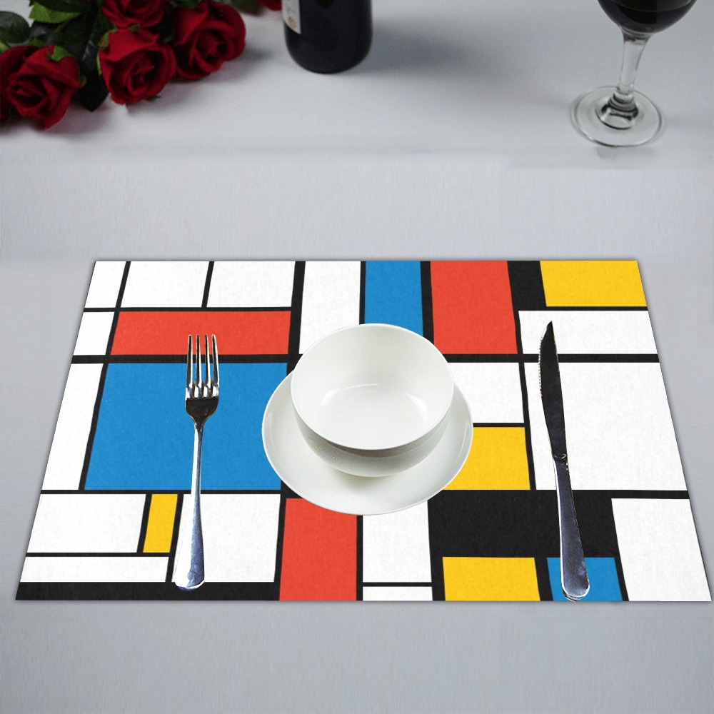 Mondrian De Stijl Modern Placemat 14’’ x 19’’ (Set of 2)