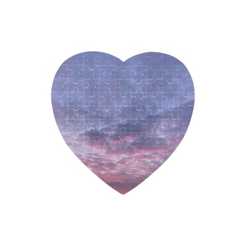 Morning Purple Sunrise Collection Heart-Shaped Jigsaw Puzzle (Set of 75 Pieces)
